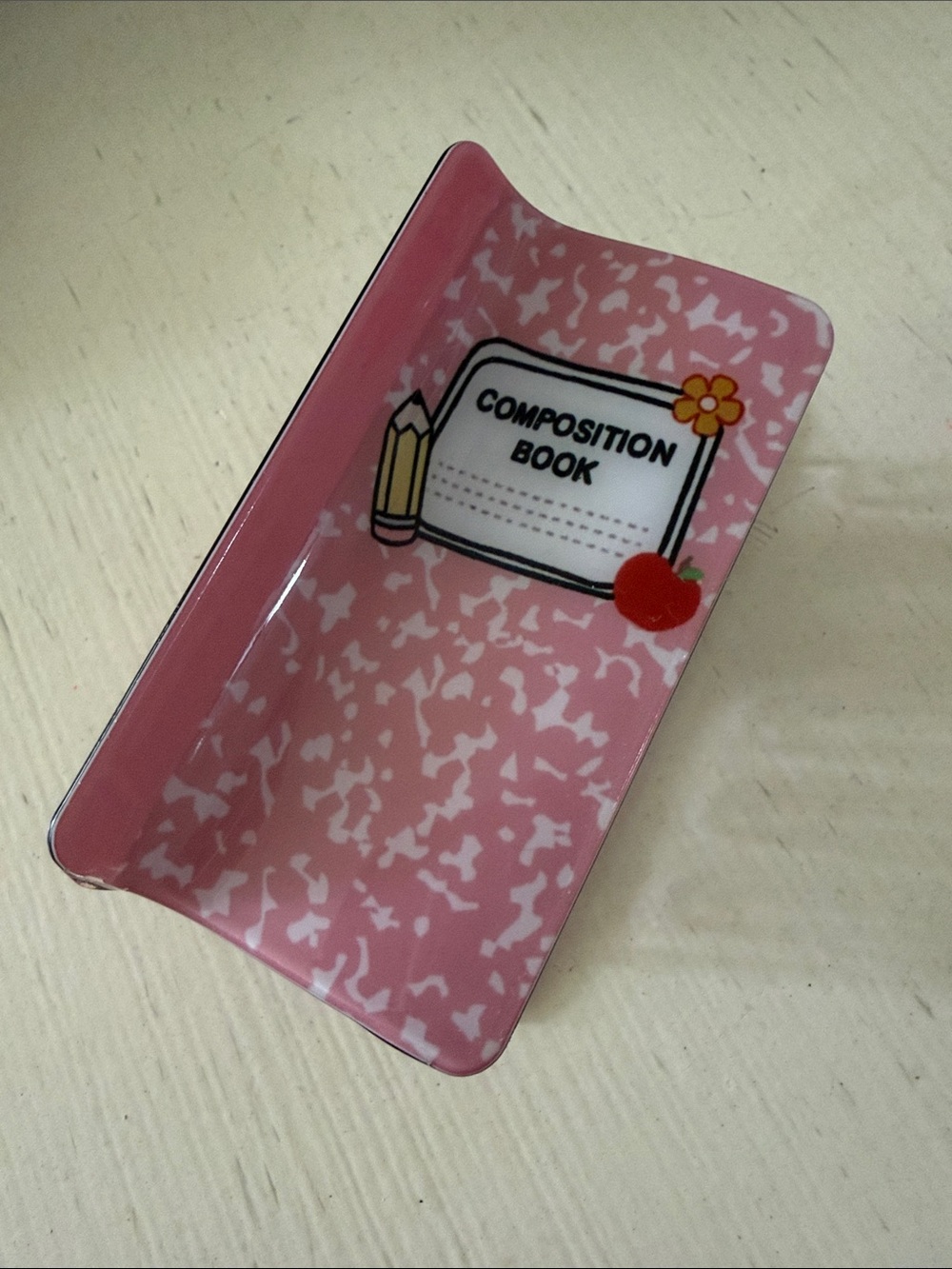 Pink Composition Book Hair Claw Clip
